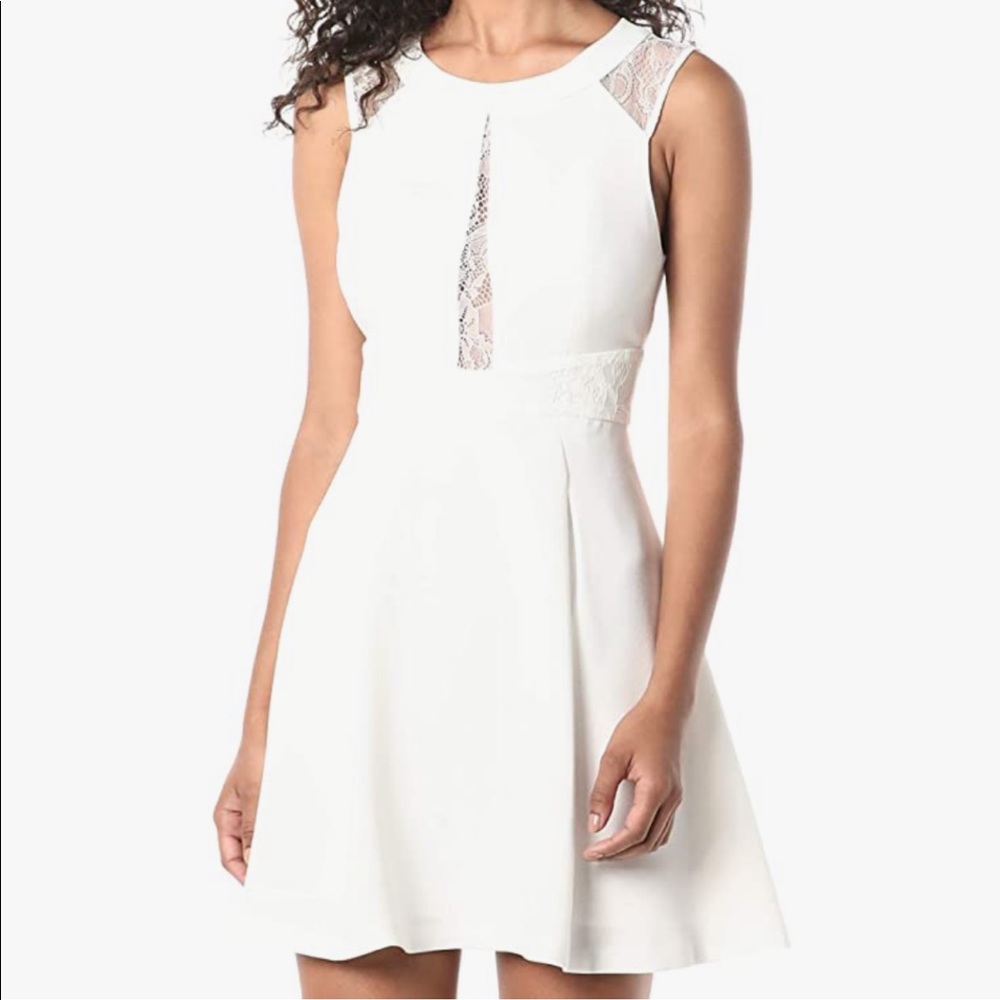 BCBGeneration Lace Trimmed Fit & Flare Dress
